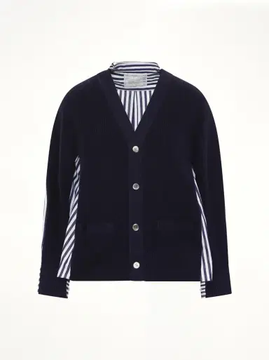 Sacai Cotton Knit x Poplin Cardigan | Thumbnail 3 Sacai Cotton Knit x Poplin Cardigan | Thumbnail 3