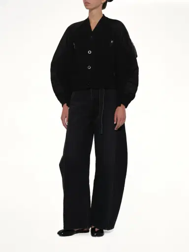 Sacai Nylon Twill x Knit Cardigan | Thumbnail 4