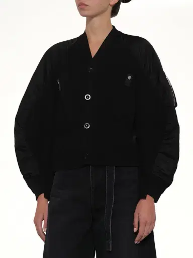 Sacai Nylon Twill x Knit Cardigan | Thumbnail 6