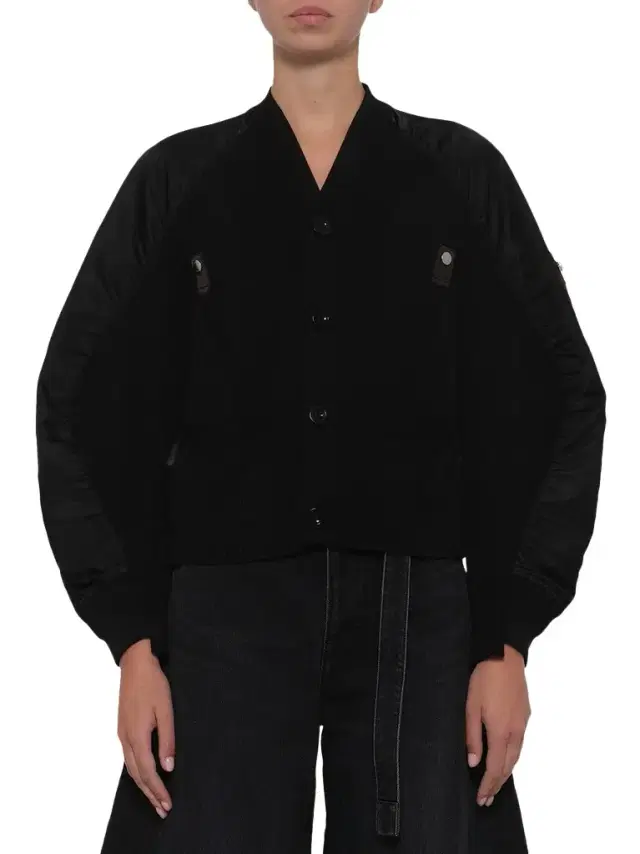 Sacai Nylon Twill x Knit Cardigan