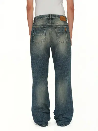 AMIRI Slashed Boot Cut Jean in Denim | Thumbnail 5 AMIRI Slashed Boot Cut Jean in Denim | Thumbnail 5
