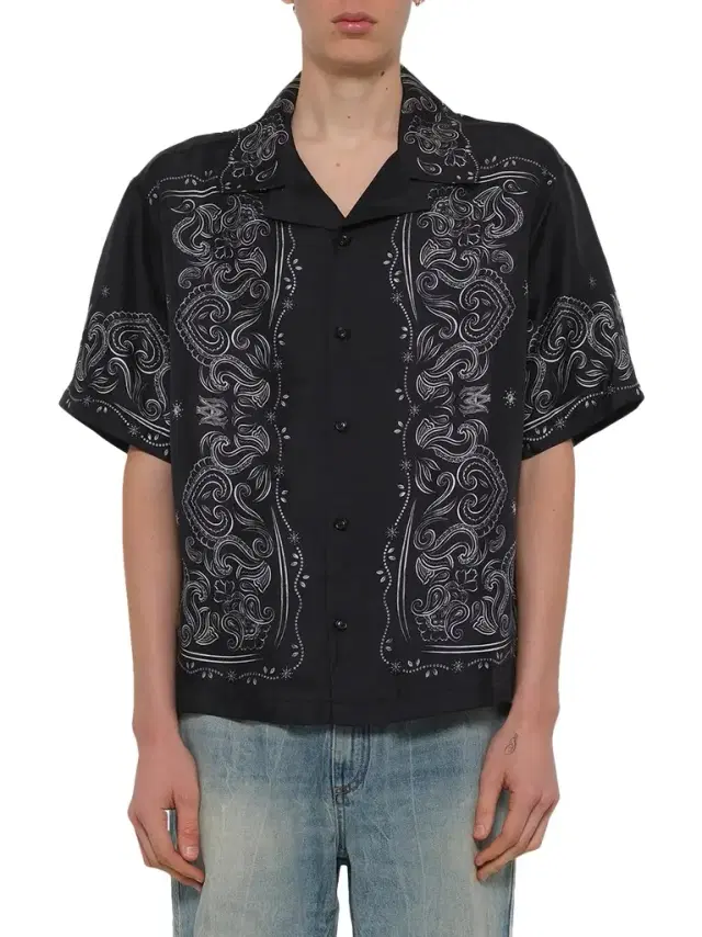 AMIRI Bandana Paint Oversized Bowling Shirt