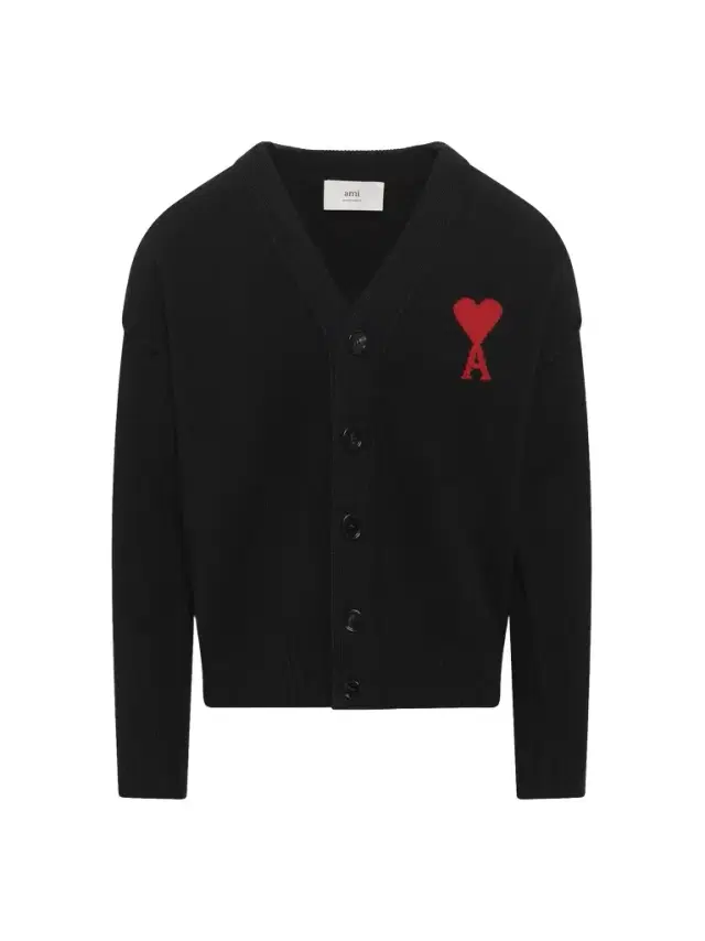 AMI PARIS Red Ami De Coeur Cardigan