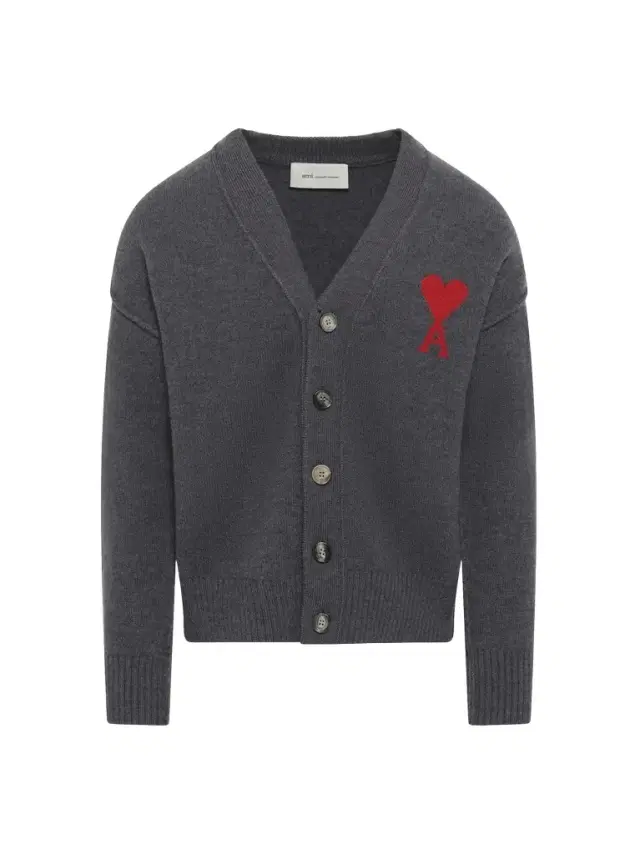 AMI PARIS Red Ami De Coeur Cardigan