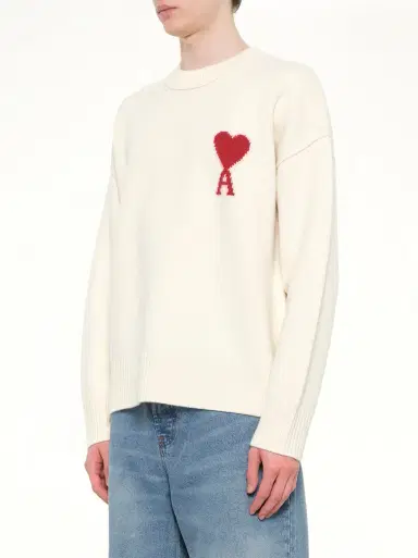 AMI PARIS Red Ami De Coeur Sweater in | Thumbnail 2