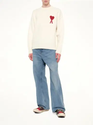 AMI PARIS Red Ami De Coeur Sweater in | Thumbnail 4