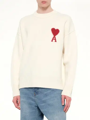 AMI PARIS Red Ami De Coeur Sweater in | Thumbnail 6
