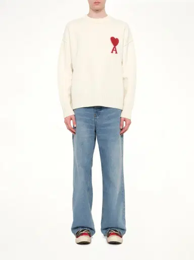 AMI PARIS Red Ami De Coeur Sweater in | Thumbnail 7