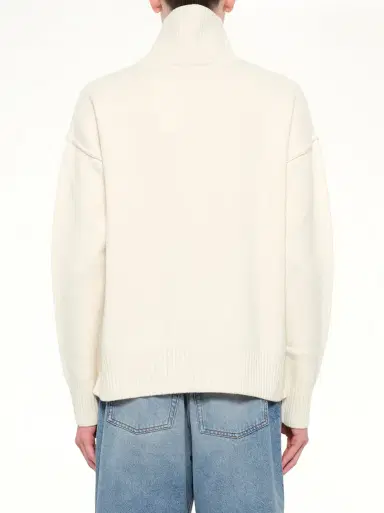 AMI PARIS Contrasted Adc Funnel Neck Sweater in | Thumbnail 5