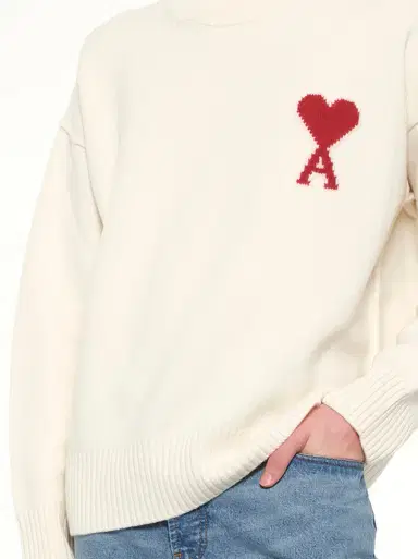 AMI PARIS Contrasted Adc Funnel Neck Sweater in | Thumbnail 6