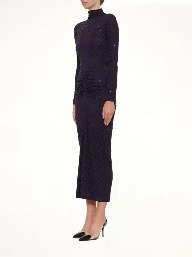 Alaïa Draped Dress LS in Aubergine Purple | Thumbnail 7 Alaïa Draped Dress LS in Aubergine Purple | Thumbnail 7