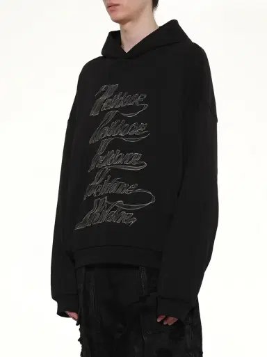 We11Done Ribbon Multi-logo Hoodie | Thumbnail 2 We11Done Ribbon Multi-logo Hoodie | Thumbnail 2