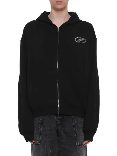 We11Done Rhinestone Zip-up Balloon Hoodie | Thumbnail 1 We11Done Rhinestone Zip-up Balloon Hoodie | Thumbnail 1