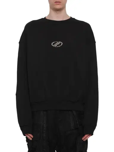 We11Done Rhinestone Balloon-fit Sweatshirt | Thumbnail 1 We11Done Rhinestone Balloon-fit Sweatshirt | Thumbnail 1