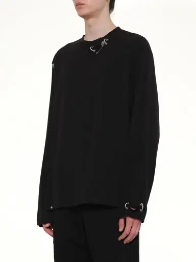 We11Done Piercing Detail Long Sleeve T-shirt | Thumbnail 2 We11Done Piercing Detail Long Sleeve T-shirt | Thumbnail 2
