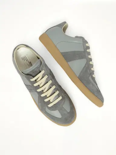 Maison Margiela Replica Leather Sneaker in Ghost Grey Gray | Thumbnail 4 Maison Margiela Replica Leather Sneaker in Ghost Grey Gray | Thumbnail 4