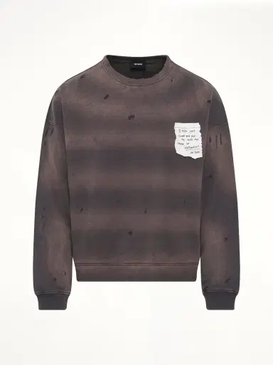 We11Done Paper Note Grunge Sweatshirt in Charcoal Grey | Thumbnail 3 We11Done Paper Note Grunge Sweatshirt in Charcoal Grey | Thumbnail 3
