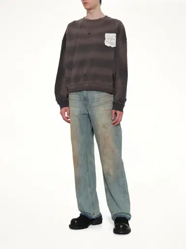 We11Done Paper Note Grunge Sweatshirt in Charcoal Grey | Thumbnail 4 We11Done Paper Note Grunge Sweatshirt in Charcoal Grey | Thumbnail 4