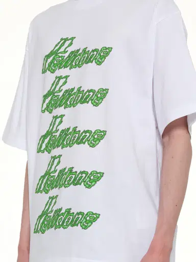 We11Done Multi-logo T-shirt in White/green White | Thumbnail 6