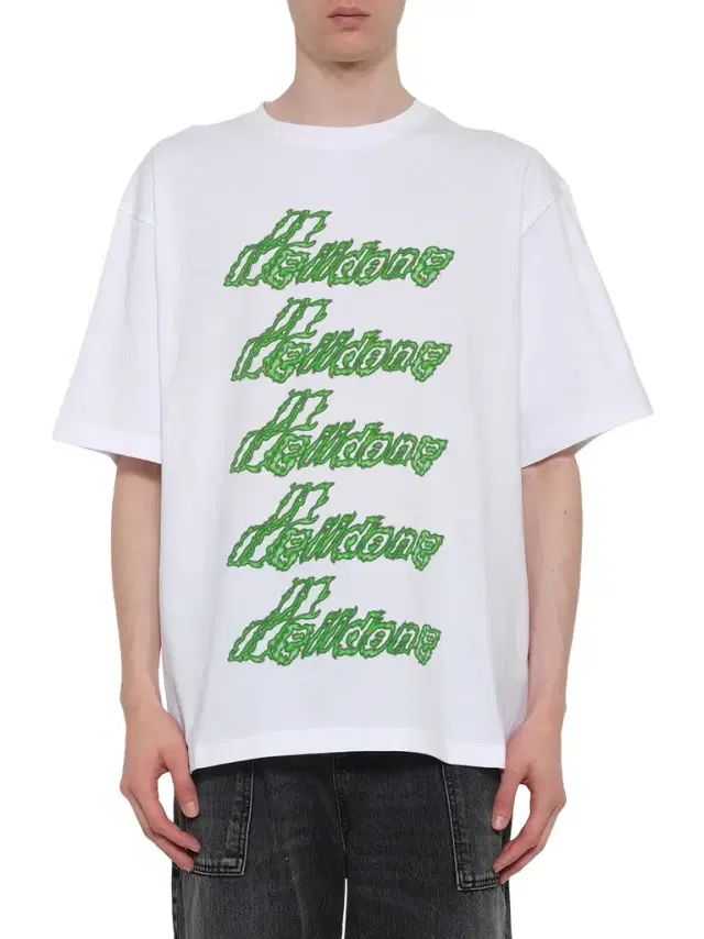 We11Done Multi-logo T-shirt in White/green White