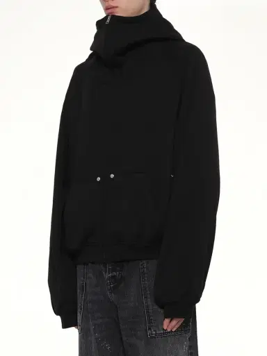 We11Done Snap-detail Jersey Zip-up Hoodie | Thumbnail 2 We11Done Snap-detail Jersey Zip-up Hoodie | Thumbnail 2