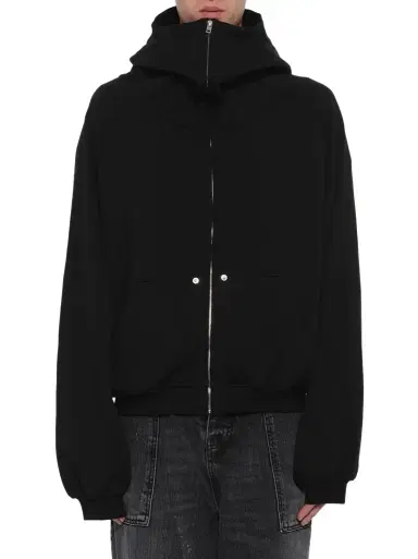 We11Done Snap-detail Jersey Zip-up Hoodie | Thumbnail 1 We11Done Snap-detail Jersey Zip-up Hoodie | Thumbnail 1
