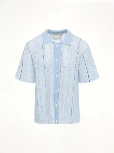 FENG CHEN WANG Knited Shirt in Blue Check | Thumbnail 3