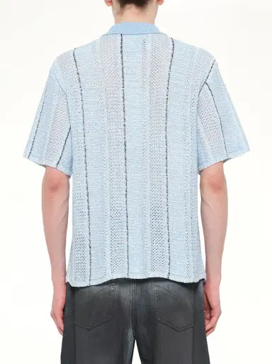 FENG CHEN WANG Knited Shirt in Blue Check | Thumbnail 5
