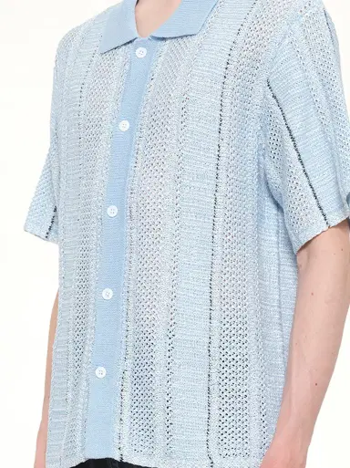 FENG CHEN WANG Knited Shirt in Blue Check | Thumbnail 6