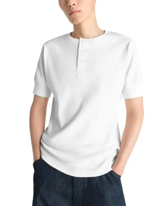 Rib Henley Top in Rib Henley Top in