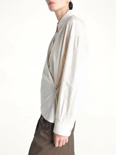 Lemaire Straight Collar Twisted Shirt in Light Cream Beige | Thumbnail 2 Lemaire Straight Collar Twisted Shirt in Light Cream Beige | Thumbnail 2