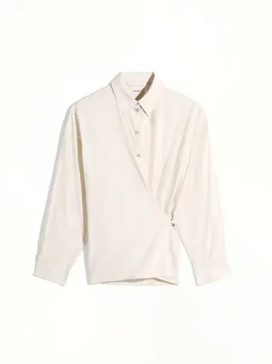 Lemaire Straight Collar Twisted Shirt in Light Cream Beige | Thumbnail 3 Lemaire Straight Collar Twisted Shirt in Light Cream Beige | Thumbnail 3
