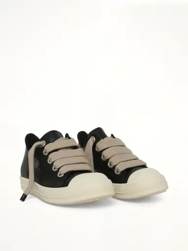 Rick Owens Jumbolace Low Sneaks in Black/milk | Thumbnail 3 Rick Owens Jumbolace Low Sneaks in Black/milk | Thumbnail 3