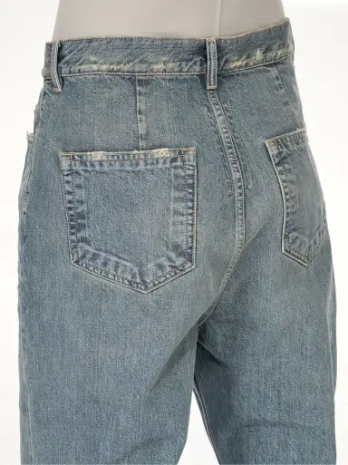 RICK OWENS DRKSHDW Bolan Bootcut Jeans in Washed Indigo Blue | Thumbnail 7