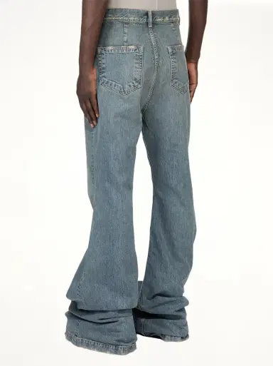 RICK OWENS DRKSHDW Bolan Bootcut Jeans in Washed Indigo Blue | Thumbnail 8