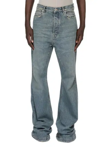RICK OWENS DRKSHDW Bolan Bootcut Jeans in Washed Indigo Blue | Thumbnail 1