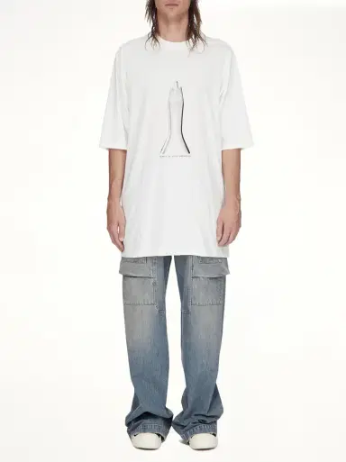 RICK OWENS DRKSHDW Creatch Wide Cargo Drawstring in Washed Indigo Blue | Thumbnail 5
