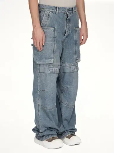 RICK OWENS DRKSHDW Stefan Cargo in Washed Indigo Blue | Thumbnail 4
