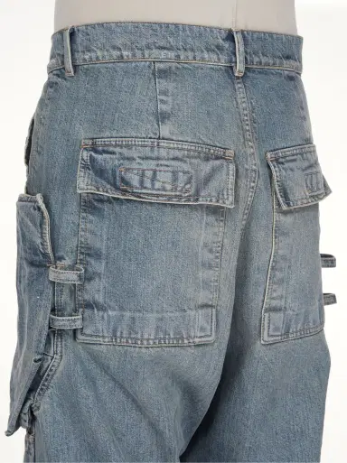 RICK OWENS DRKSHDW Stefan Cargo in Washed Indigo Blue | Thumbnail 7