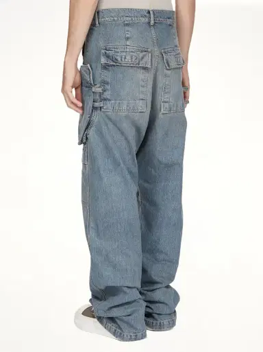 RICK OWENS DRKSHDW Stefan Cargo in Washed Indigo Blue | Thumbnail 8