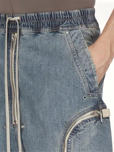 RICK OWENS DRKSHDW Bauhaus Pods in Washed Indigo Blue | Thumbnail 2