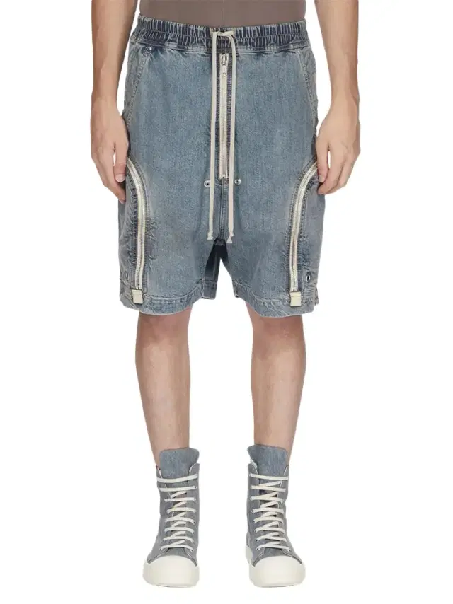 RICK OWENS DRKSHDW Bauhaus Pods in Washed Indigo Blue
