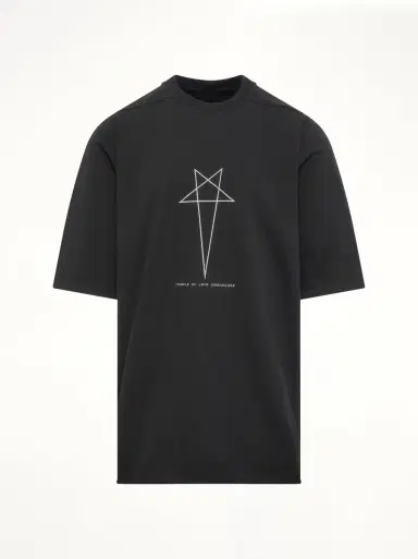 RICK OWENS DRKSHDW Pentagram Jumbo SS T-shirt in Black/milk Black | Thumbnail 3