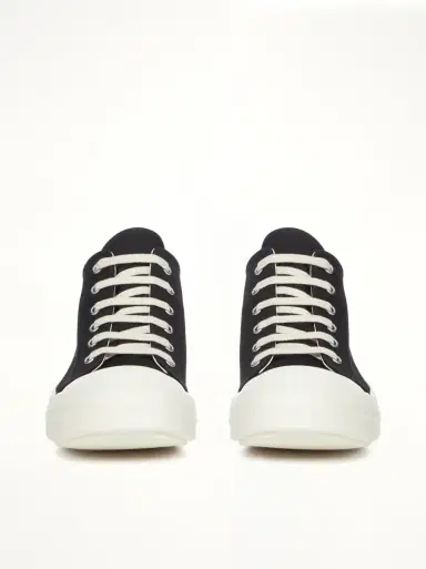 RICK OWENS DRKSHDW Denim Low Sneaks in Black/milk Black | Thumbnail 2