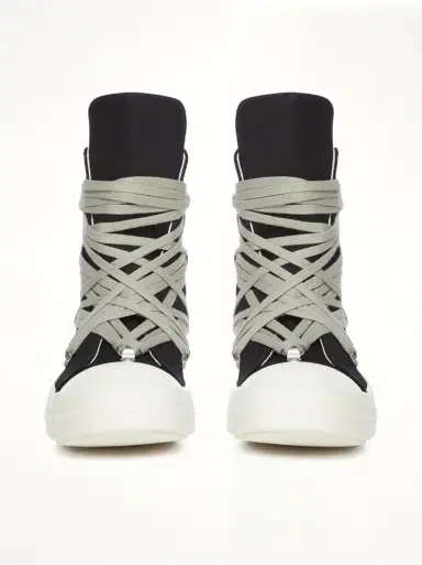RICK OWENS DRKSHDW Megalace Sneaks in Black/milk Black | Thumbnail 2
