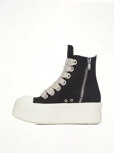 RICK OWENS DRKSHDW Mega Bumper Jumbolace Sneaks in Black/milk Black | Thumbnail 4