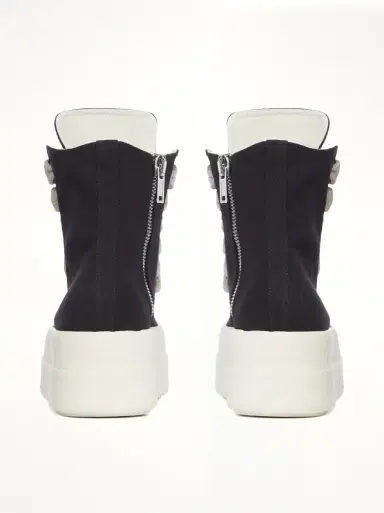 RICK OWENS DRKSHDW Mega Bumper Jumbolace Sneaks in Black/milk Black | Thumbnail 5