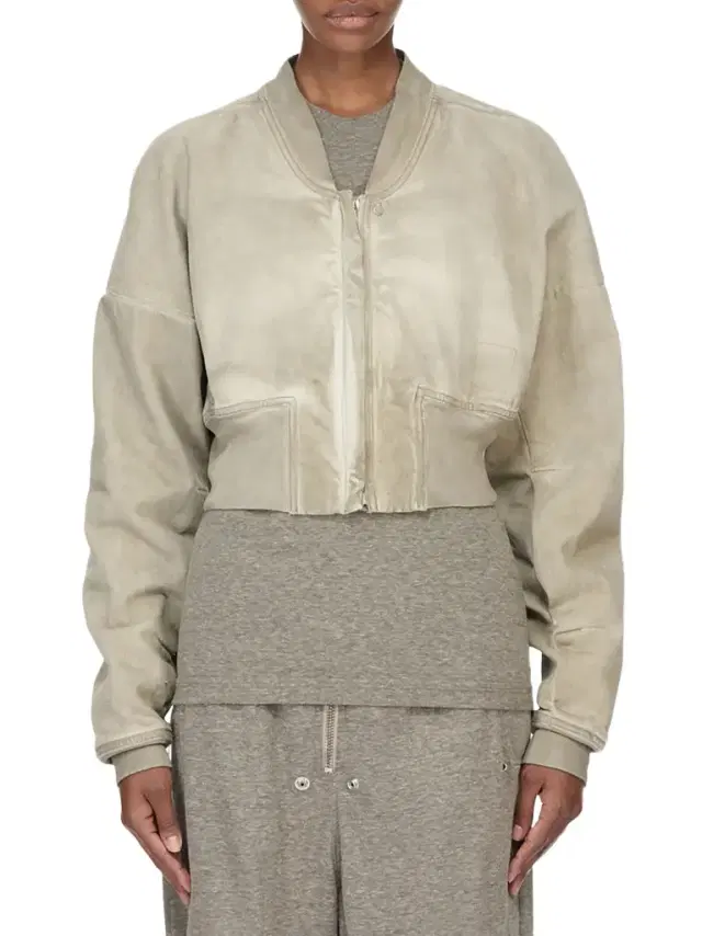 RICK OWENS DRKSHDW Flight Jkt Cropped in Sand Beige