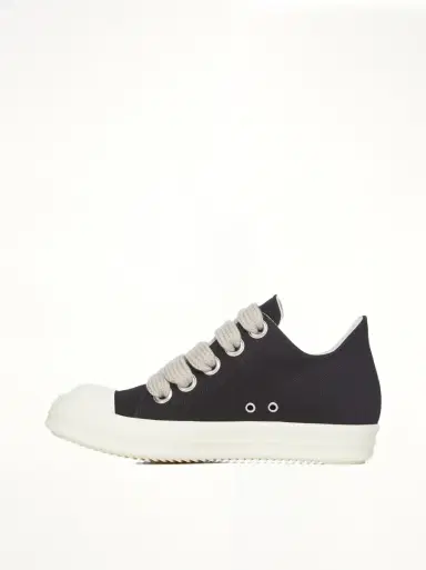 RICK OWENS DRKSHDW Jumbolace Low Sneaks in Black/milk Black | Thumbnail 4