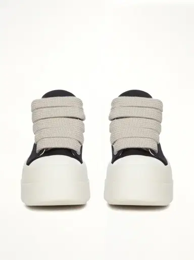 RICK OWENS DRKSHDW Mega Bumper Jumbolace Low Sneaks in Black/milk Black | Thumbnail 2